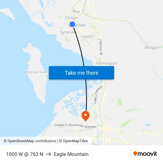 1000 W @ 762 N to Eagle Mountain map