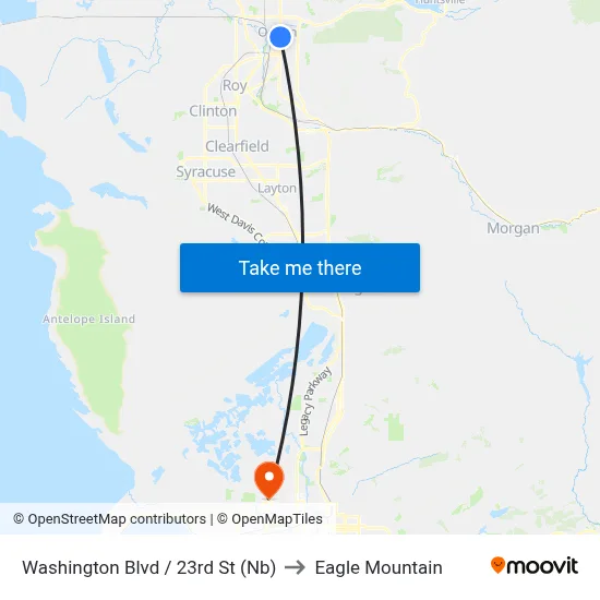 Washington Blvd / 23rd St (Nb) to Eagle Mountain map