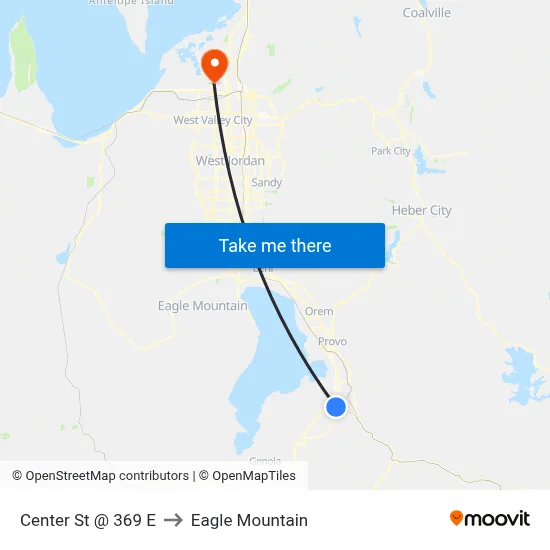 Center St @ 369 E to Eagle Mountain map