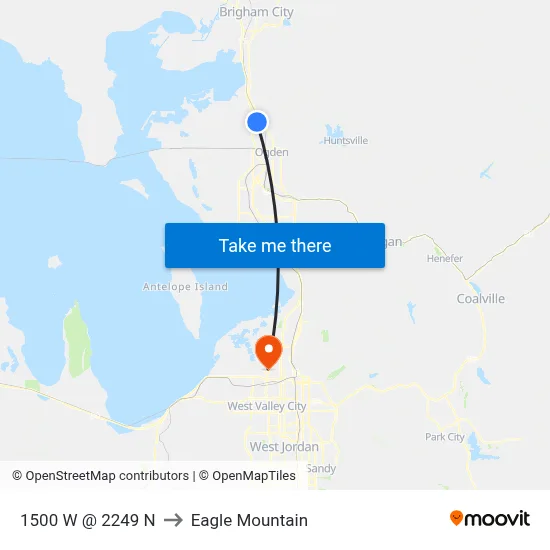 1500 W @ 2249 N to Eagle Mountain map