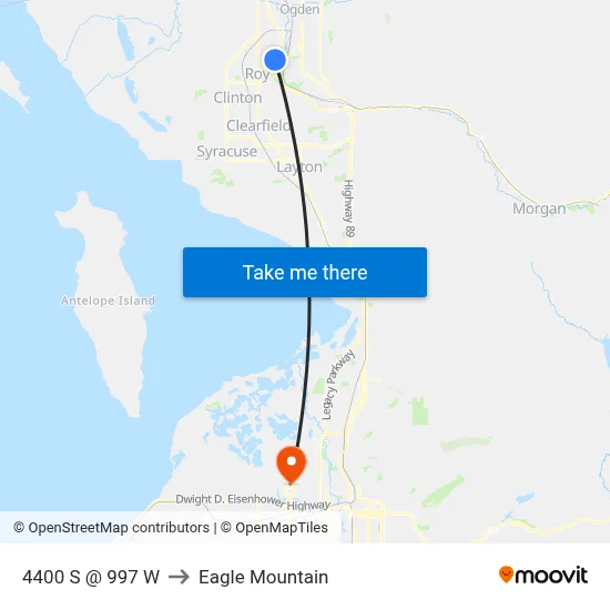 4400 S @ 997 W to Eagle Mountain map