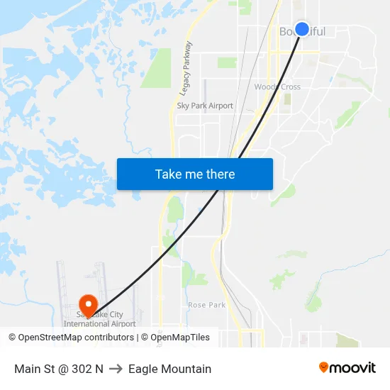 Main St @ 302 N to Eagle Mountain map