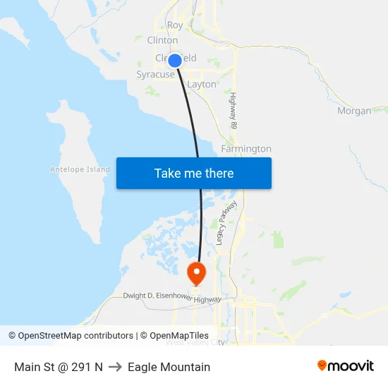 Main St @ 291 N to Eagle Mountain map