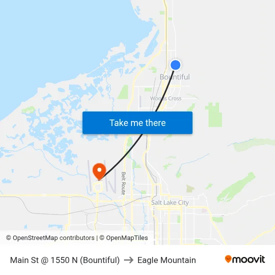 Main St @ 1550 N   (Bountiful) to Eagle Mountain map