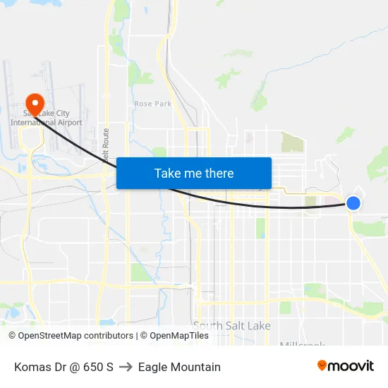 Komas Dr @ 650 S to Eagle Mountain map