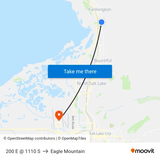 200 E @ 1110 S to Eagle Mountain map