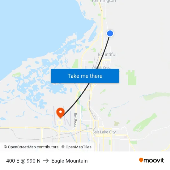 400 E @ 990 N to Eagle Mountain map