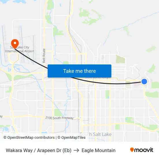 Wakara Way / Arapeen Dr (Eb) to Eagle Mountain map