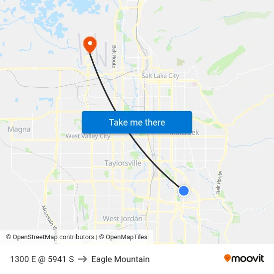 1300 E @ 5941 S to Eagle Mountain map