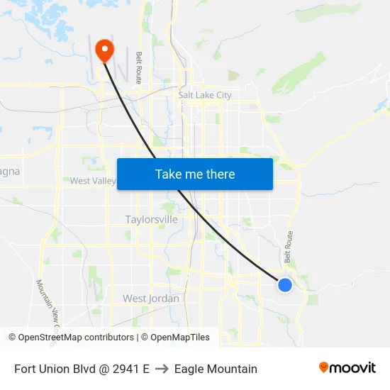 Fort Union Blvd @ 2941 E to Eagle Mountain map