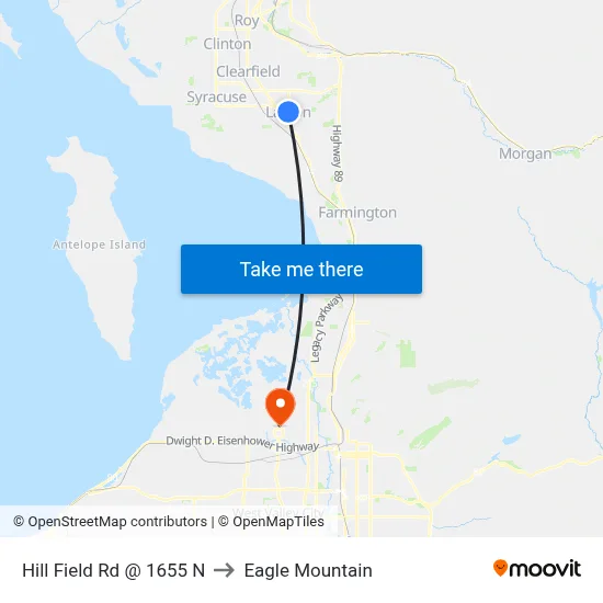 Hill Field Rd @ 1655 N to Eagle Mountain map