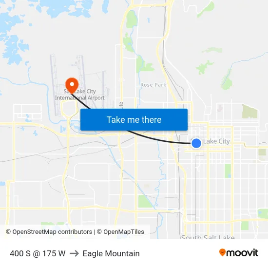 400 S @ 175 W to Eagle Mountain map