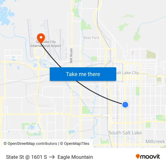 State St @ 1601 S to Eagle Mountain map