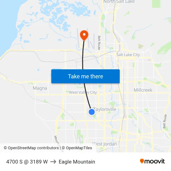 4700 S @ 3189 W to Eagle Mountain map