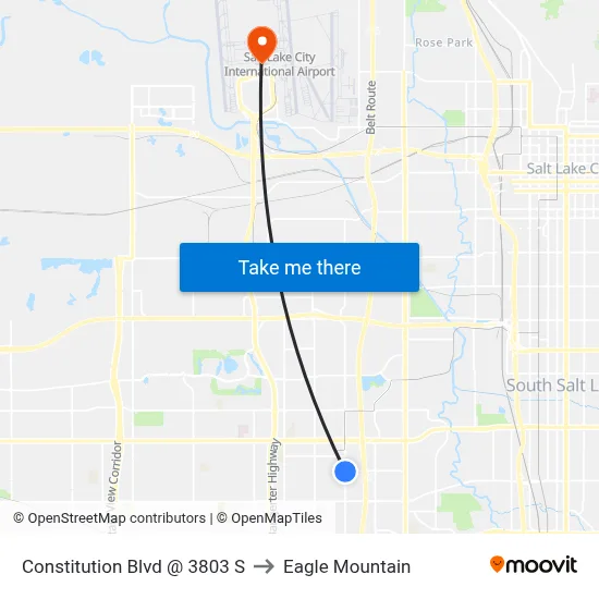 Constitution Blvd @ 3803 S to Eagle Mountain map