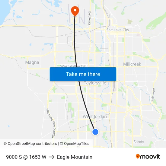 9000 S @ 1653 W to Eagle Mountain map