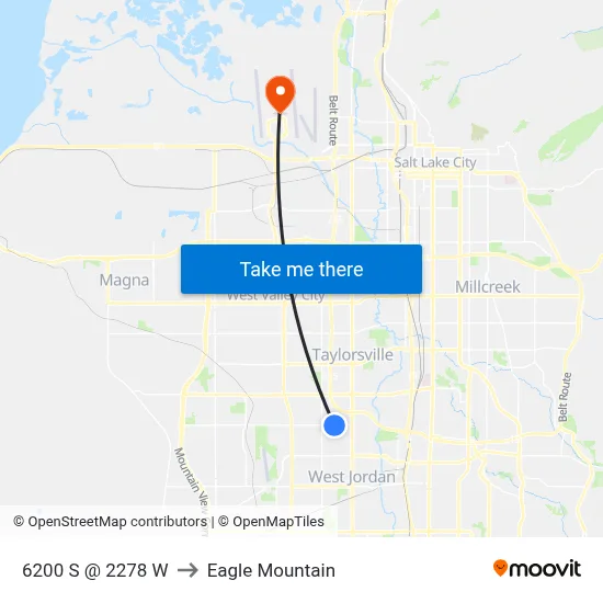 6200 S @ 2278 W to Eagle Mountain map