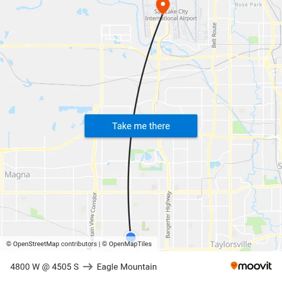 4800 W @ 4505 S to Eagle Mountain map