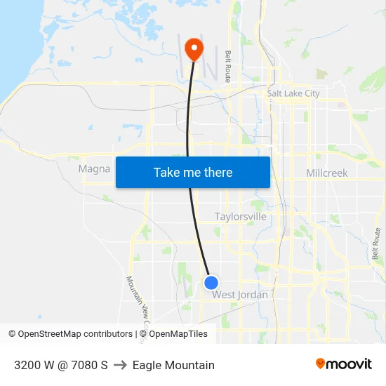 3200 W @ 7080 S to Eagle Mountain map