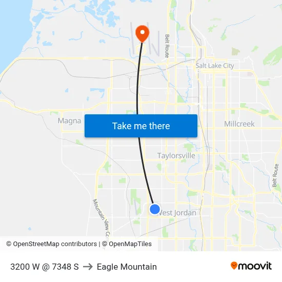 3200 W @ 7348 S to Eagle Mountain map