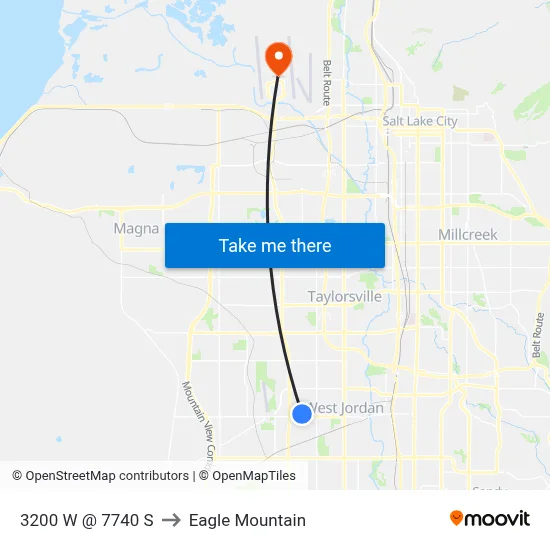 3200 W @ 7740 S to Eagle Mountain map