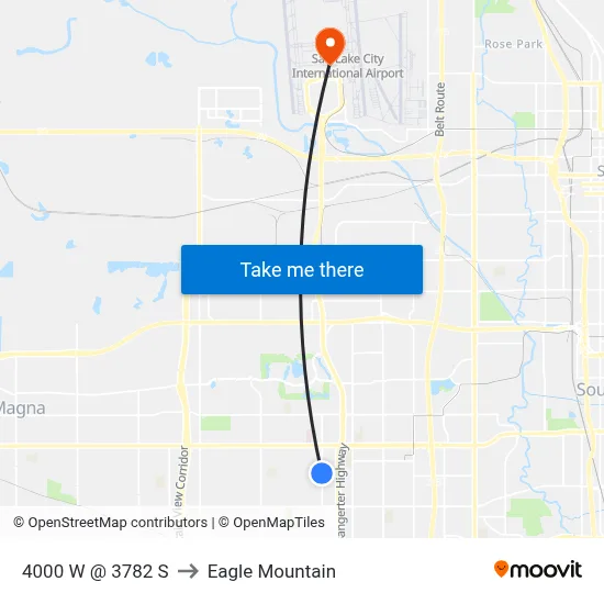 4000 W @ 3782 S to Eagle Mountain map