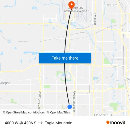 4000 W @ 4206 S to Eagle Mountain map