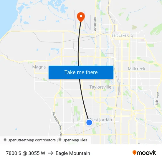7800 S @ 3055 W to Eagle Mountain map