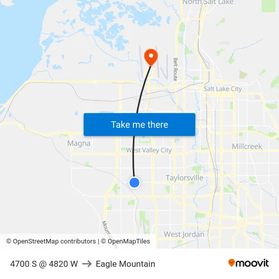 4700 S @ 4820 W to Eagle Mountain map