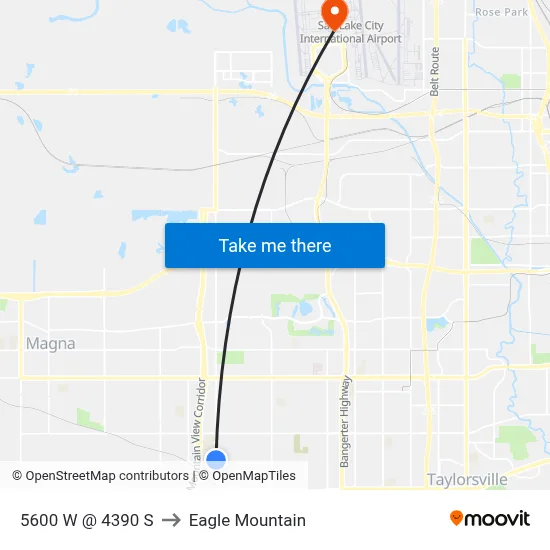 5600 W @ 4390 S to Eagle Mountain map