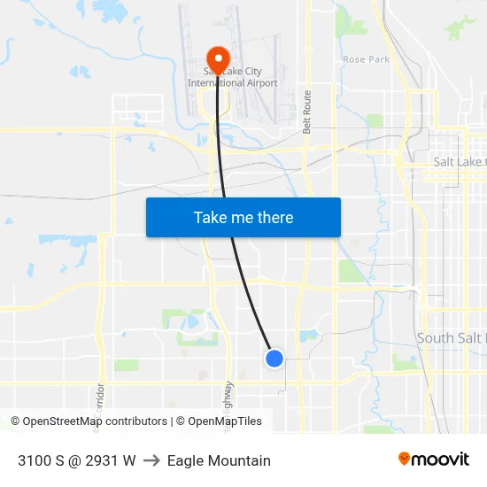 3100 S @ 2931 W to Eagle Mountain map