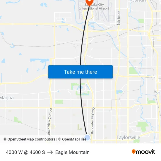 4000 W @ 4600 S to Eagle Mountain map