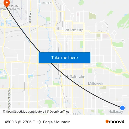 4500 S @ 2706 E to Eagle Mountain map