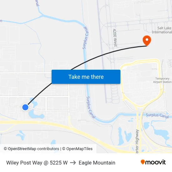 Wiley Post Way @ 5225 W to Eagle Mountain map