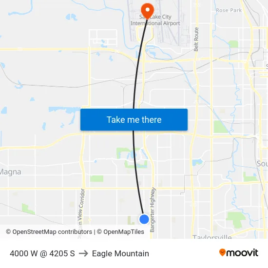 4000 W @ 4205 S to Eagle Mountain map
