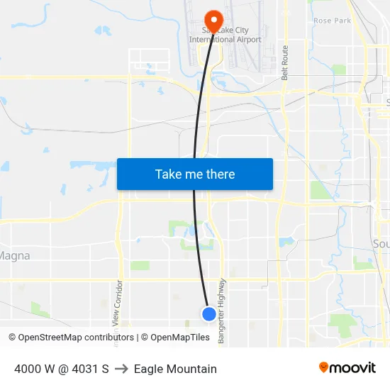 4000 W @ 4031 S to Eagle Mountain map