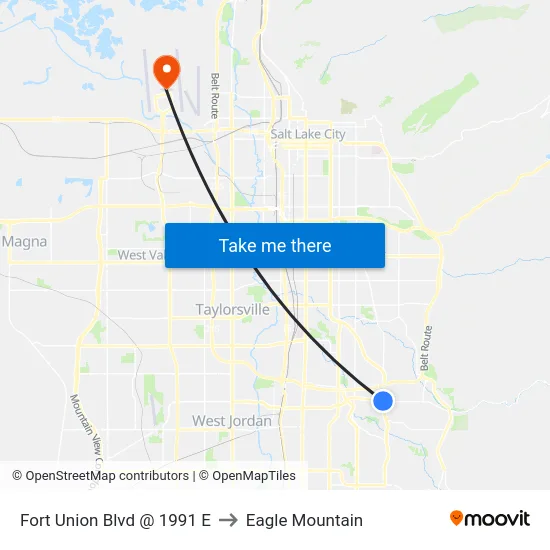 Fort Union Blvd @ 1991 E to Eagle Mountain map