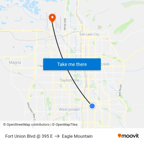 Fort Union Blvd @ 395 E to Eagle Mountain map