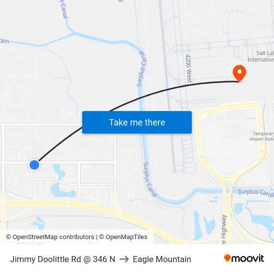 Jimmy Doolittle Rd @ 346 N to Eagle Mountain map