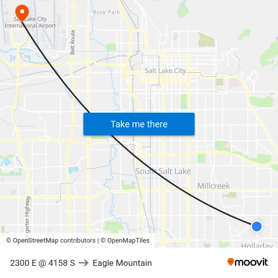 2300 E @ 4158 S to Eagle Mountain map
