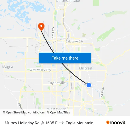 Murray Holladay Rd @ 1635 E to Eagle Mountain map