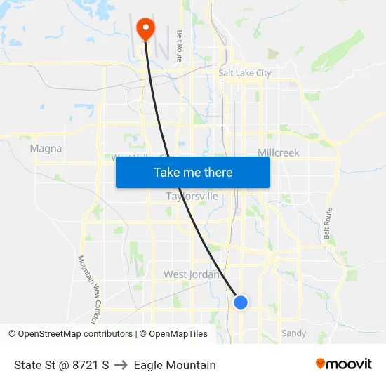 State St @ 8721 S to Eagle Mountain map
