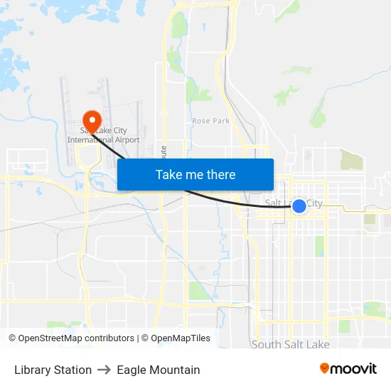 Library Station to Eagle Mountain map