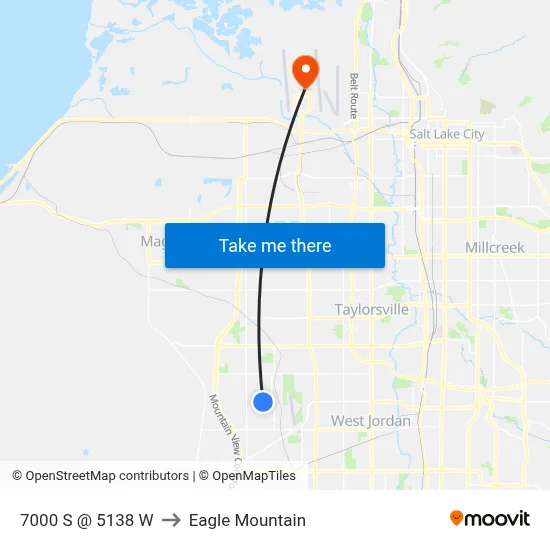 7000 S @ 5138 W to Eagle Mountain map