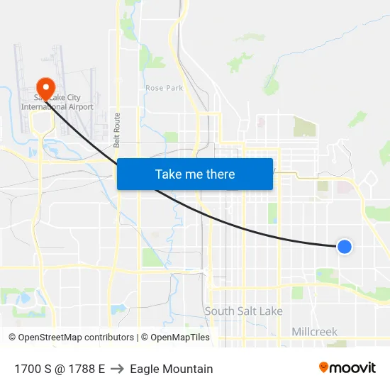 1700 S @ 1788 E to Eagle Mountain map