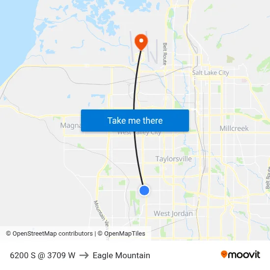 6200 S @ 3709 W to Eagle Mountain map