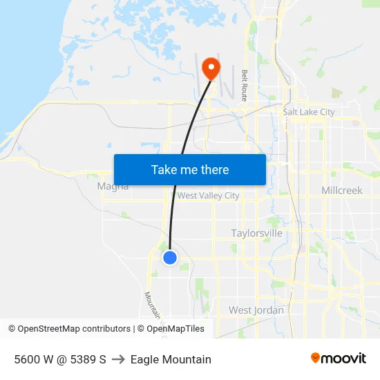 5600 W @ 5389 S to Eagle Mountain map