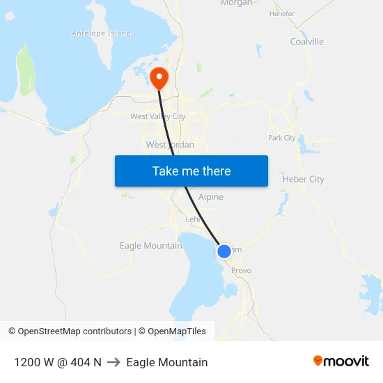 1200 W @ 404 N to Eagle Mountain map
