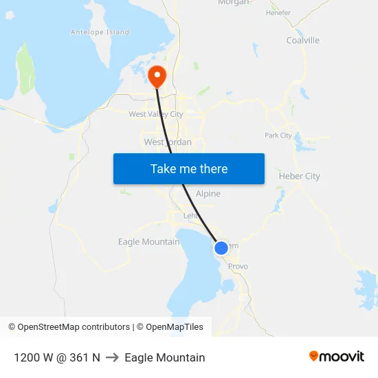 1200 W @ 361 N to Eagle Mountain map