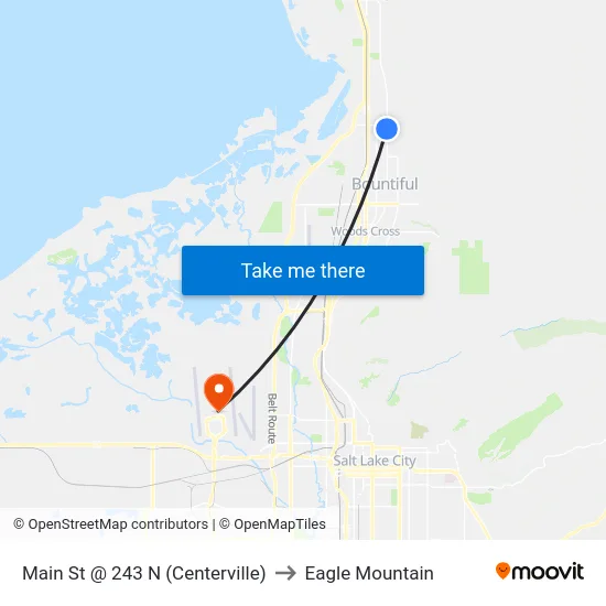 Main St @ 243 N    (Centerville) to Eagle Mountain map